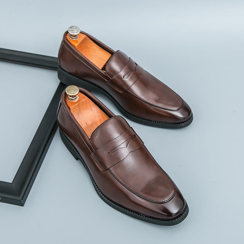 Men's loafers large size new casual leather shoes fashion color matching one-pedal lazy shoes men's fringed shoes
