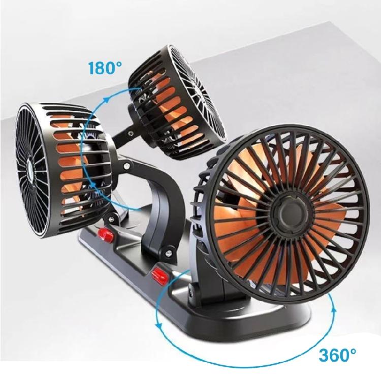 Cooling Fan Three Head Cooling Fan for Truck SUV Home Office USB Powered Fan Ventilation Fan 2 Wind Speed Adjustable