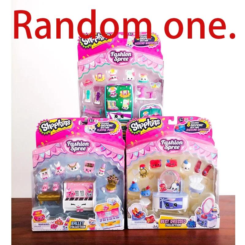 Shopkins Sesong Blind Box 1/2/3 Shopping Nisse Sett Leketøy Supermarked Kjøkken Scene Dukkehus Miniatyr Jente Barnebursdagsgave