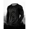 Fashion Skull Pattern 3D Printed Men's T-Shirt Casual Comfortable Long Sleeve T-Shirt Unisex Autumn Unisex T-Shirt Clothing