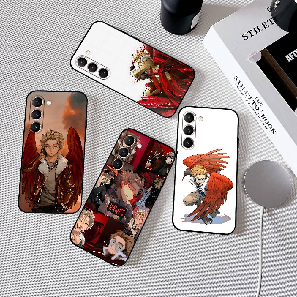 Hawks R-BNHA N-MHA Phone Case Black Ultra-thin Shockproof Case For Samsung S24/S25/S22/S30/Note20/Lite/Ultra/5G/Plus/FE