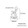 S999 Sterling Silver 3D Heart Bear Pendant with Zircon for DIY Crystal Bracelet or Necklace Beading.