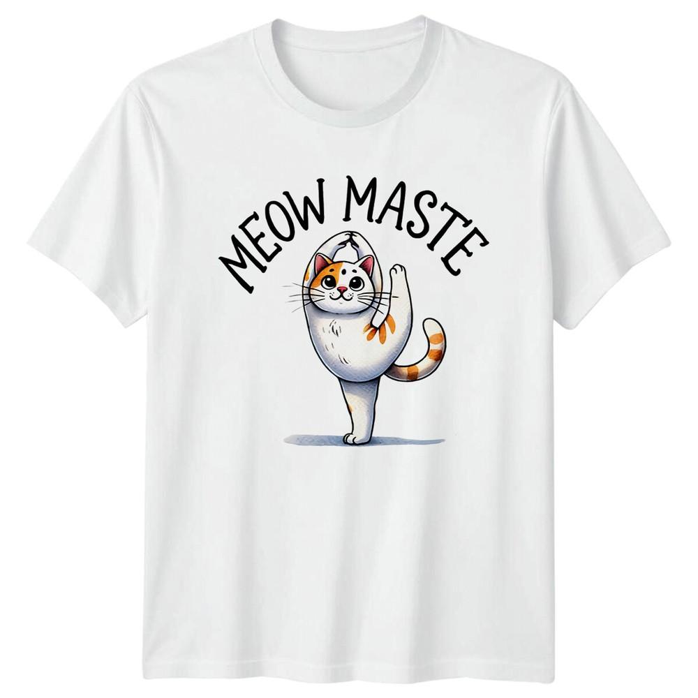 Meow Maste Yoga Cat TShirt Funny Fitness Gift S