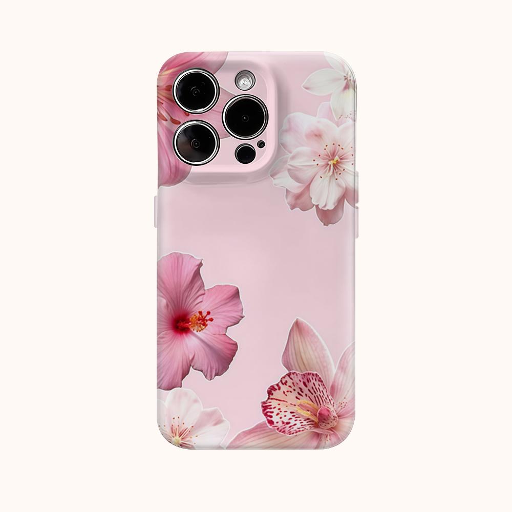 Blush Floral Dream Phone Case for IPhone 16 15 14 13 12 11 X XS XR XSMAX 7 8 Pro Max Plus Double-layer Back Cover