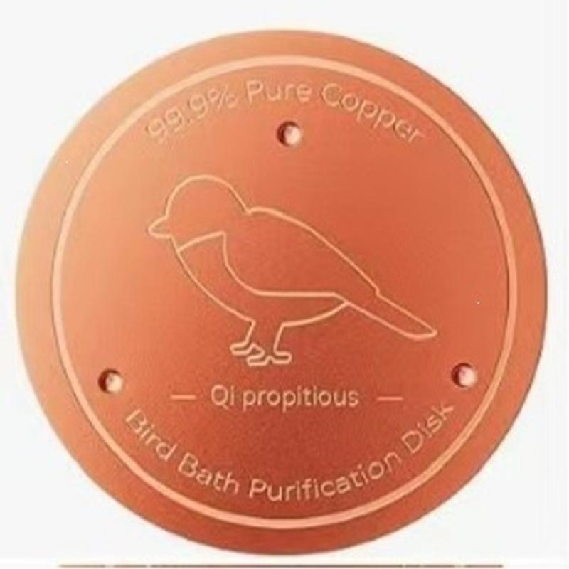 Bird Bath Copper Birdbath Purifier with Triple-Point Support Bath Disk Ornaments Feeder Accessories for Outdoor Bird Baths Bowls