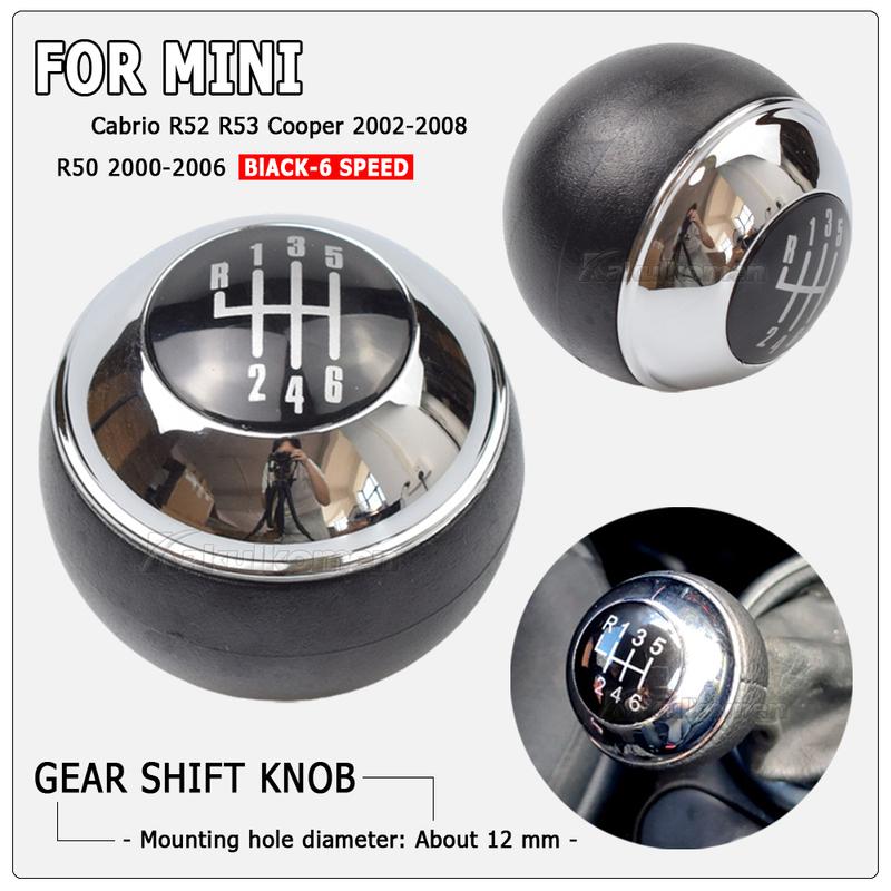 5/6 Speed Car Gear Shift Knob Shifter Lever Hand Ball For Mini R50 One D R52 R53 Cooper S 3 Doors 2001 2002 2003 2004 2005-2008