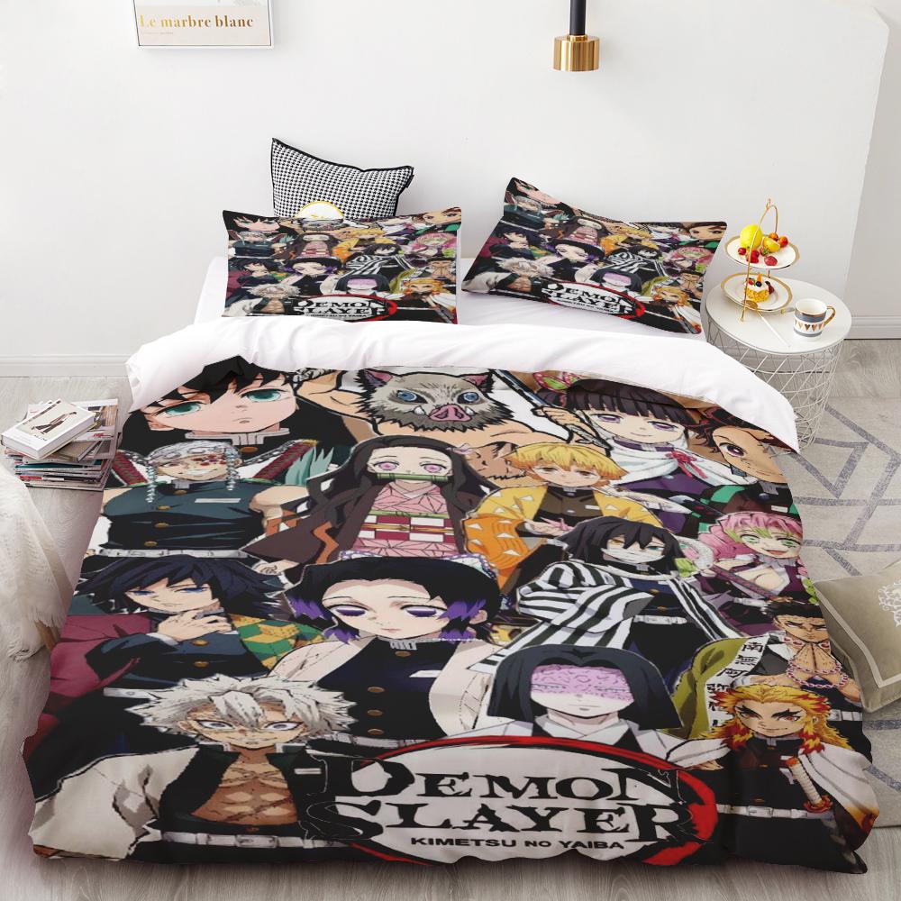 Duvet Cover Anime Demon Slayer Duvet Cover Comforter Bed Anime Polyester Bedding Set Duvet Cover Set Printed Cartoon Home Decor