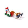 Compatible Christmas Sleigh Santa Husky Mosaic Small Particle Building Block Toy