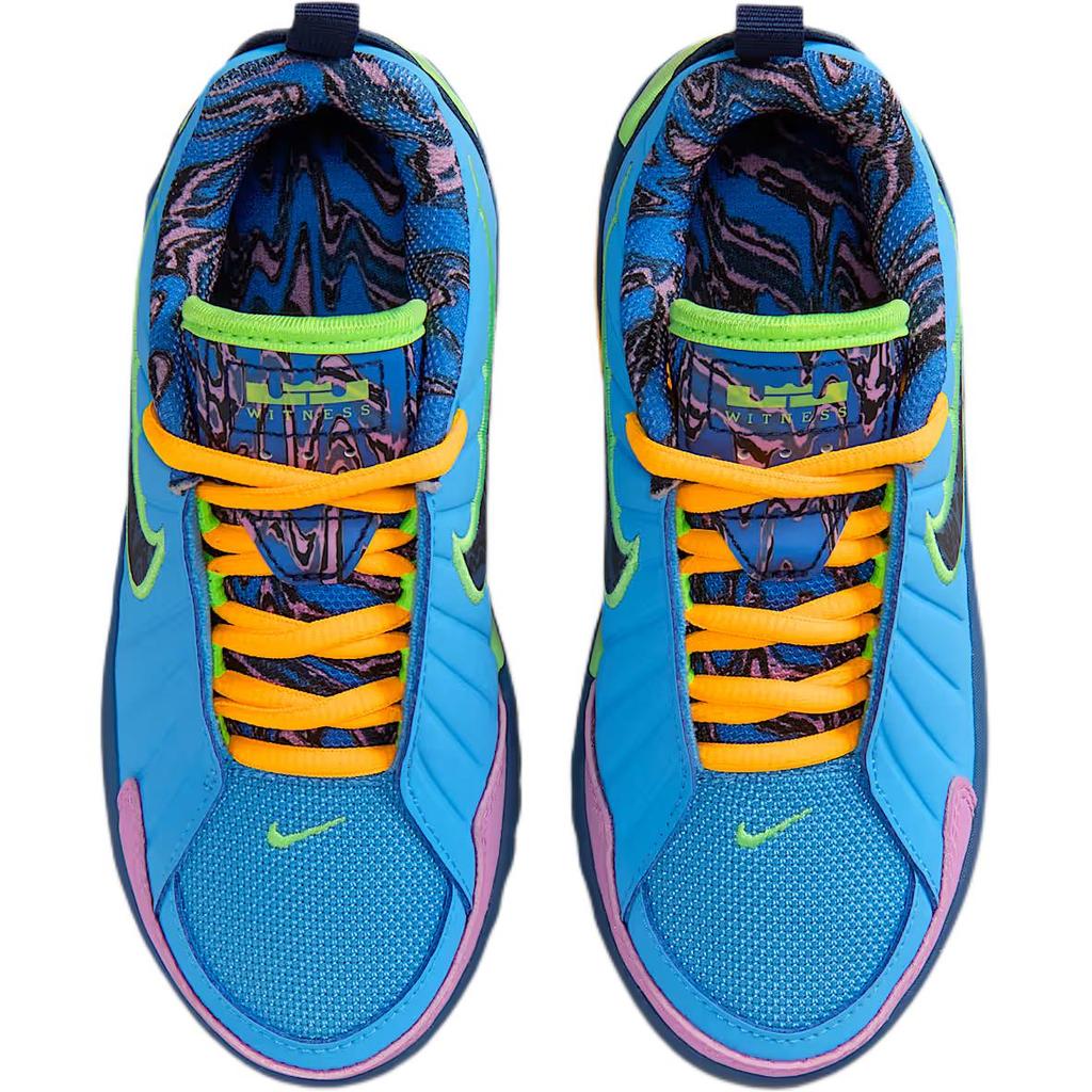 Nike Lebron Witness PS University Blue Kids Sneakers Midnight-Navy Lime-Blast Black IQ0824-400