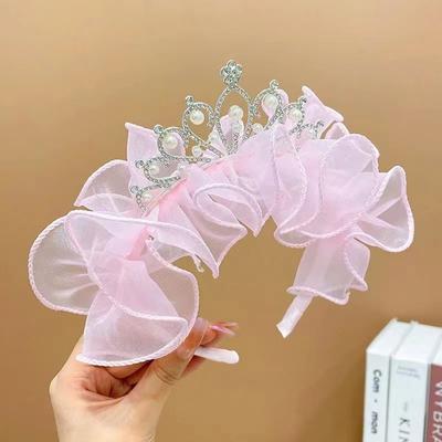 Nové Dětské gumičky do vlasů Kamínkové Krajkové Tiaras Čelenky Princezna Dívky Korunka Pokrývka hlavy Narozeniny Ples Party Vlasové doplňky