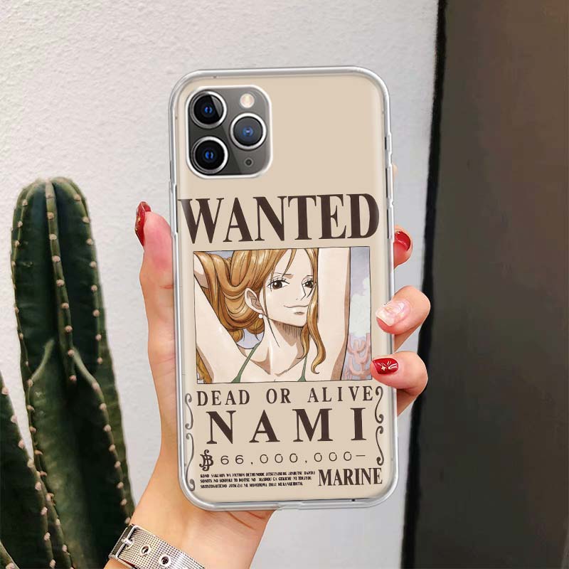 One Piece Fashion Wanted For iPhone 11 13 Pro Max 12 Mini Phone Case X XS XR 6 6S 8 7 Plus SE Apple 5 5S Fundas Cover Coque Capa