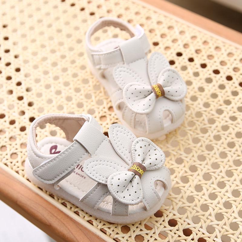 

2024 Summer Baby Girl Closed-Toe Sandals: Soft Sole First Walker Shoes, 0-3 Years (6-12 Months). Perfect Princess Footwear for Babies. One hand 5 pairs 15-19 sizes