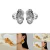 Gorgeous Multi-layered Alloy Flower Earrings With Unique Leaf Patterns Ideal For Any Occasion