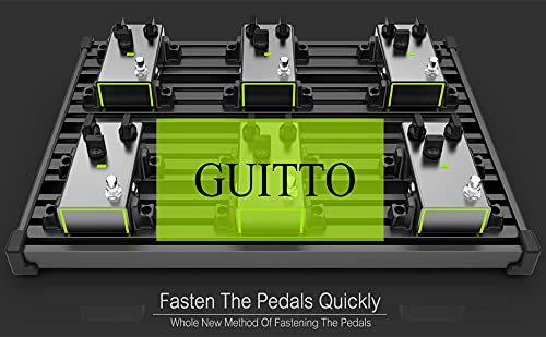 GUITTO Guitar Effector Board Pedal Board Clamp Block Fixed Effect Pedal Board Aluminum Alloy with Ultra Light Carrying Bag (Large)