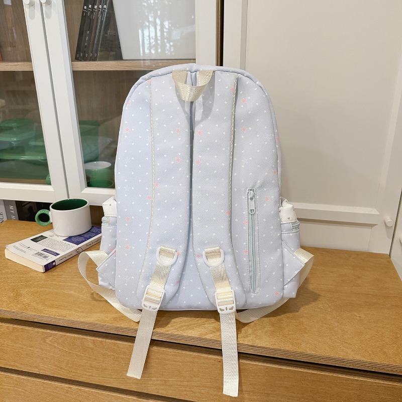 Highvalue sweet pink polka dot junior high school student backpack female volume twodimensional transparent bar high school student backpack