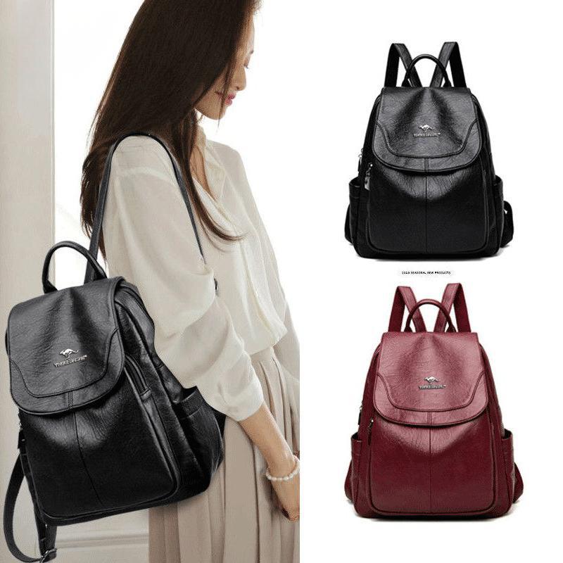 Backpack Women's New Leather Texture Fashionable Versatile Backpack Women's Large-capacity Travel Bag