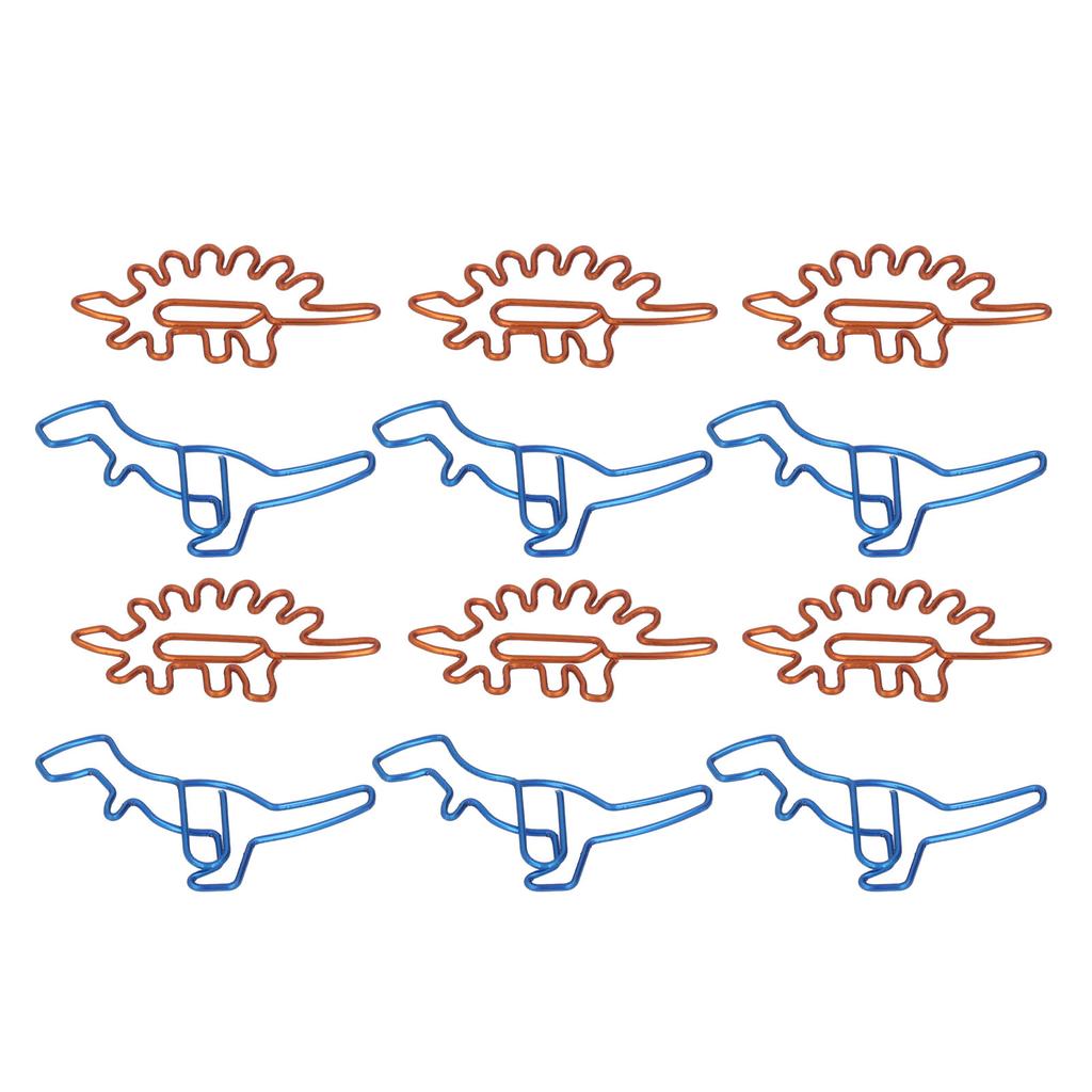 100Pcs Paper Clips Unique Dinosaur Shape Lightweight Portable Electroplating Process Metal Paperclip
