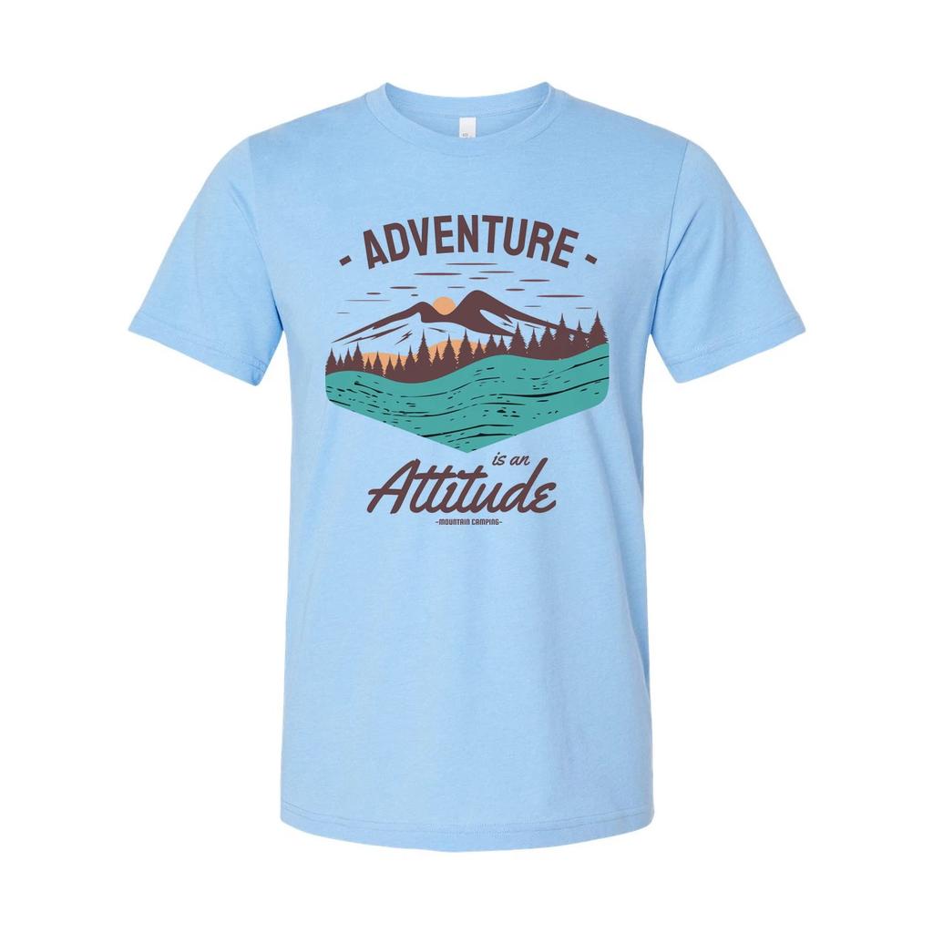 Unisex Outdoor Adventure Graphic T Shirt With Mountain Landscape And River Lake