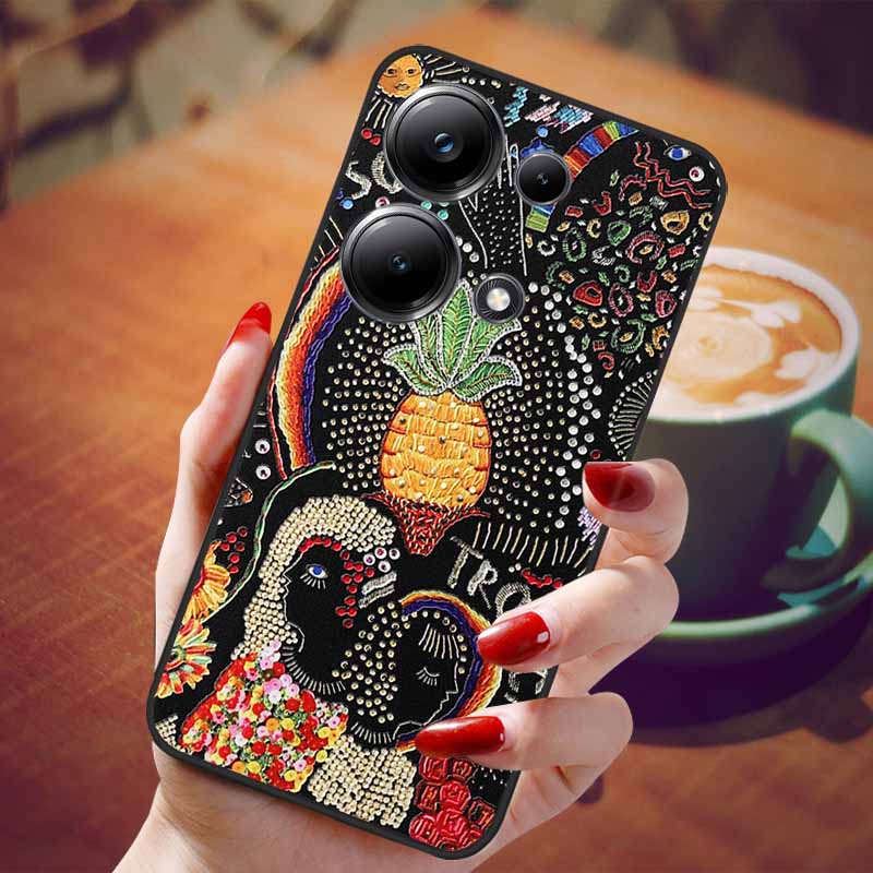 

For Poco M6 Pro 4G Case Flower 3D Relief Soft Silicon Back Cover for Xiaomi Poco M6 Pro Phone Cases M 6 Pro M6Pro 4G Cartoon Bag Poco M6 Pro 4G