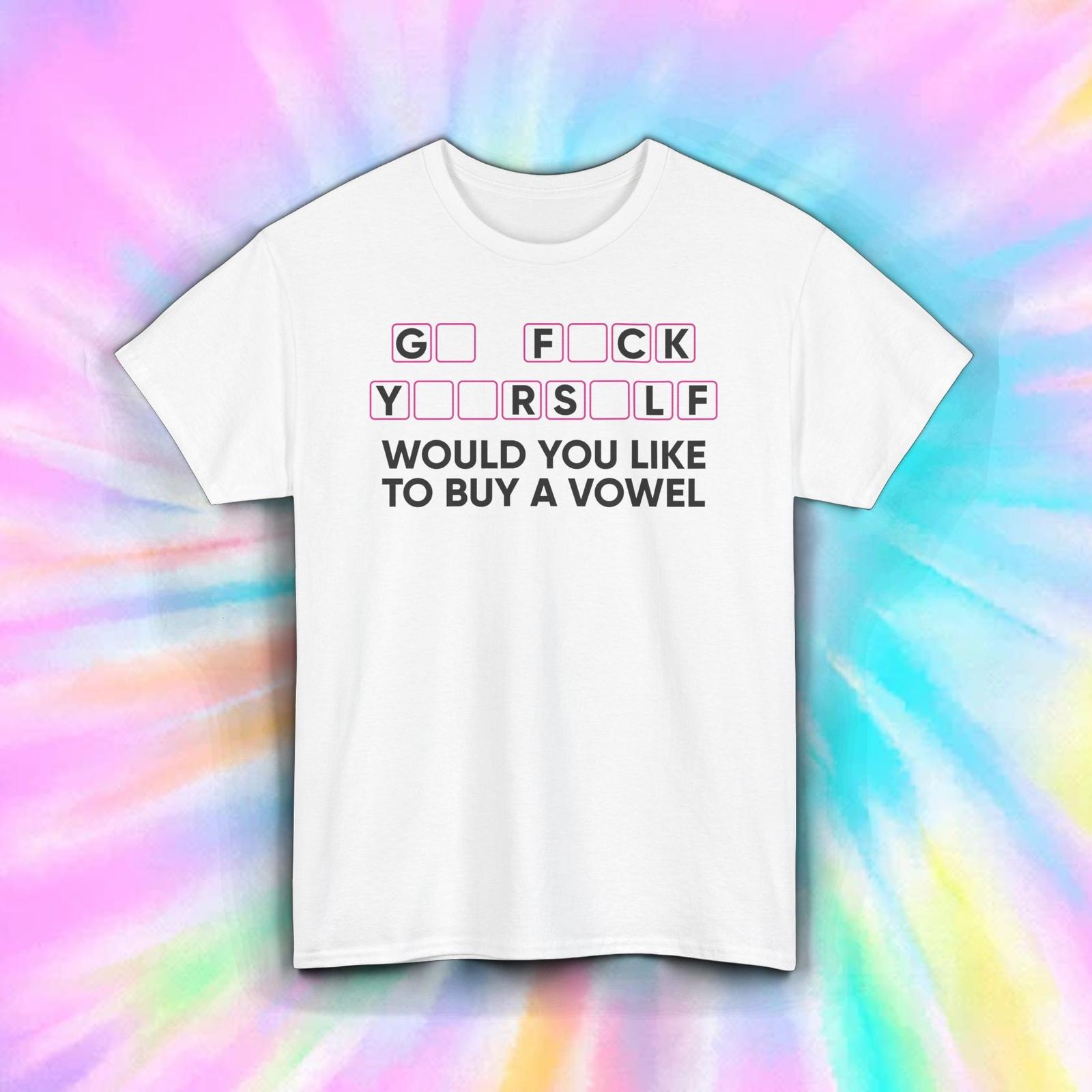 Buy a Vowel Shirt Funny Puzzle Censored Swear Word Game Joke Tee S-5XL L