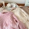 Girl Princess Lace Splicing Sweater Thickened Warm Knitted Sweater Children's Hoodie