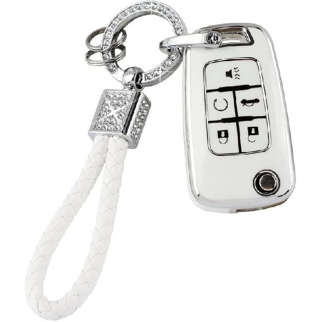 PIFOOG Key Fob Cover For Cadillac SRX CTS CT6 XTS XT5 XT6 XT4 ATS Accessories TPU 5 Button Keys Case Shell Protecor Glitter Car Keychain Girly Women