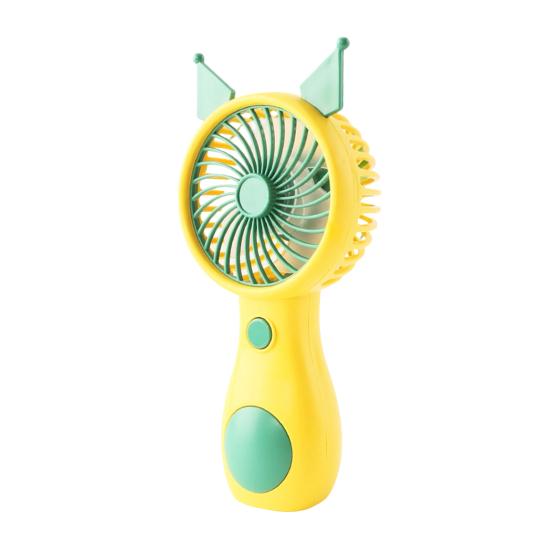 Tragbarer Mini-Ventilator im Cartoon-Katzenohren-Design, 5 mm Sicherheitsgitter-Turbinenflügel, 5 Geschwindigkeitsstufen, Schnellladefunktion