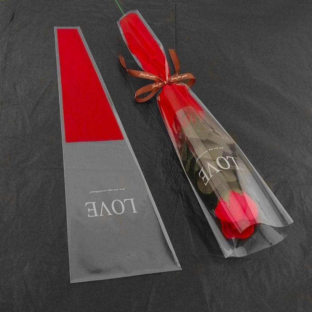 50Pcs Single Flower Flower Wrapping Bag Love Single Rose Sleeves New Bouquet Wrapper  Party Supplies