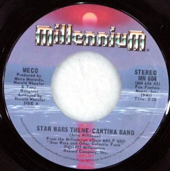 

7inch Record MECO MONARDO - Star Wars Theme / Cantina Band MN604 Millennium 1977 US Soul/Funk Used