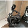 IELGY Fashionable All-Match Korean Version Small Square Bag Cute Bow