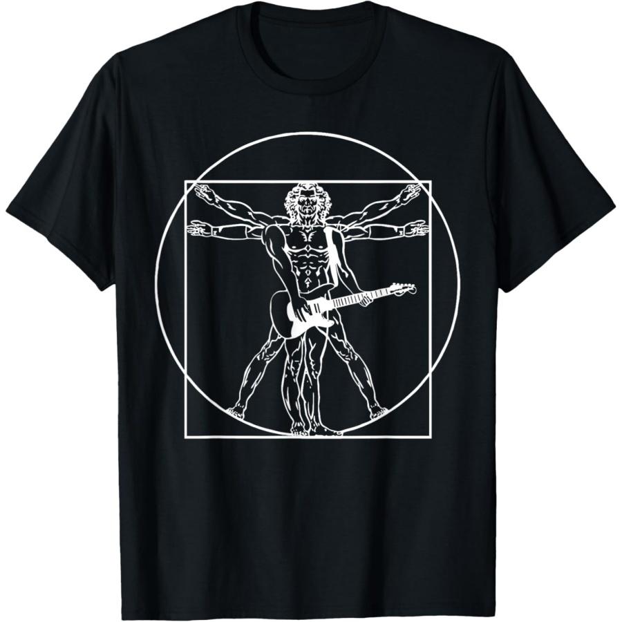 

Davinci Vitruvian Man Guitar Player Rock & Roll Guitarist T-Shirt XXXXXL