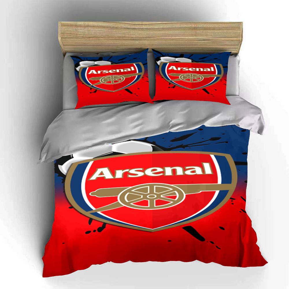 Set Biancheria da Letto Logo Arsenal Copripiumino Copripiumino Federe Decorazioni per la Casa (1 * Copripiumino 2 * Federe, senza piumino)