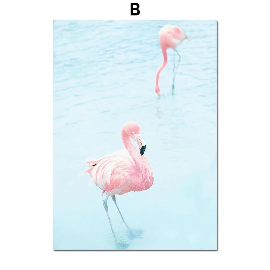 

Летний вид на море настенная живопись холст пляжный пейзаж плакаты фламинго цветок морская звезда настенные картины для декора гостиной 8X12inch 20x30cm