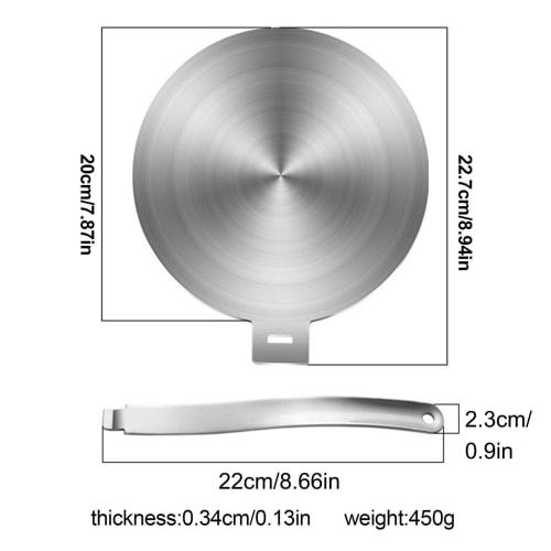 IH Heating Plate, Heat Diffuser Plate, Easy-to-Use Heat Diffuser Plate, Stainless Steel Heating Plate, Compatible with IH, Gas, Electric, and Inductio
