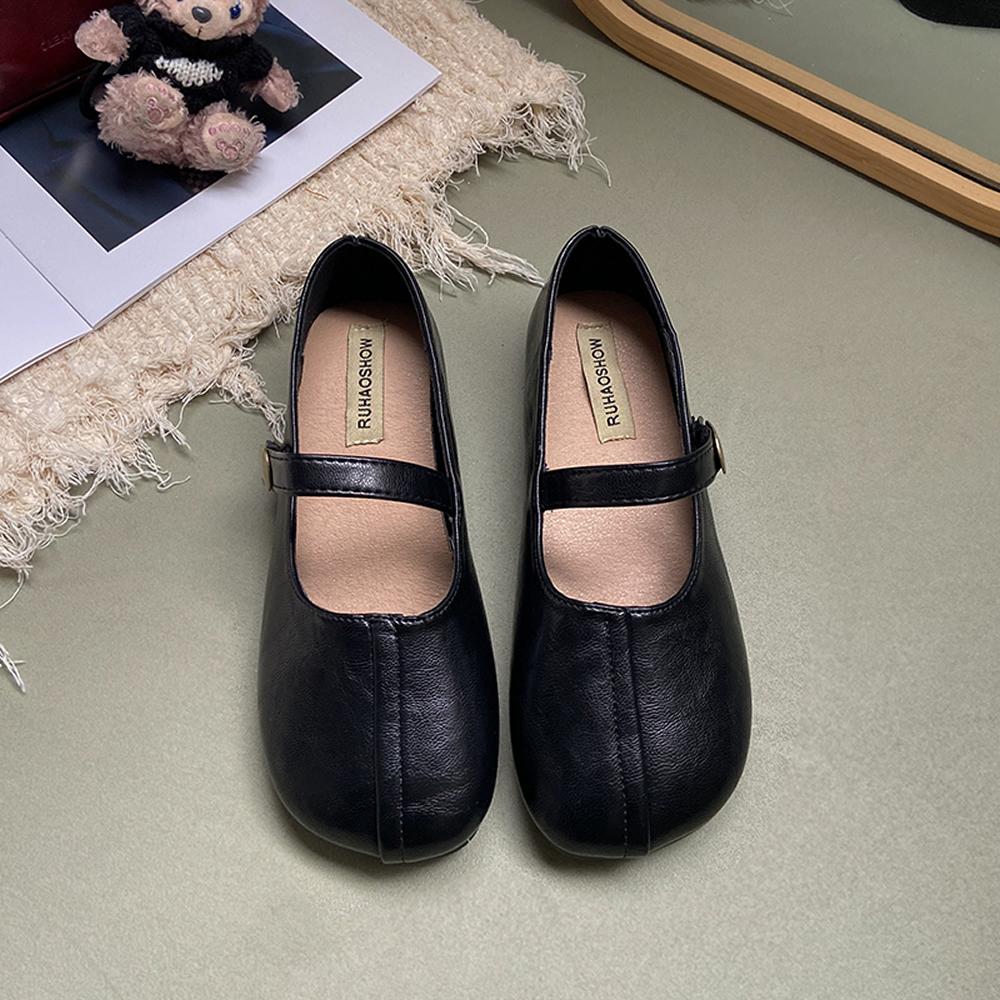 Новая весенняя женская обувь для улицы Дизайн с круглым носком Туфли Мэри Джейн Женские повседневные туфли на плоской подошве Рабочие туфли-лодочки Большой размер 40 2349₽