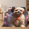 Cachorrinho Fofo Desenho Animado Manta de Flanela Manta Macia Quente Cobertor para Quarto Sala de Estar Cama Viagem Acampamento Piquenique Presente