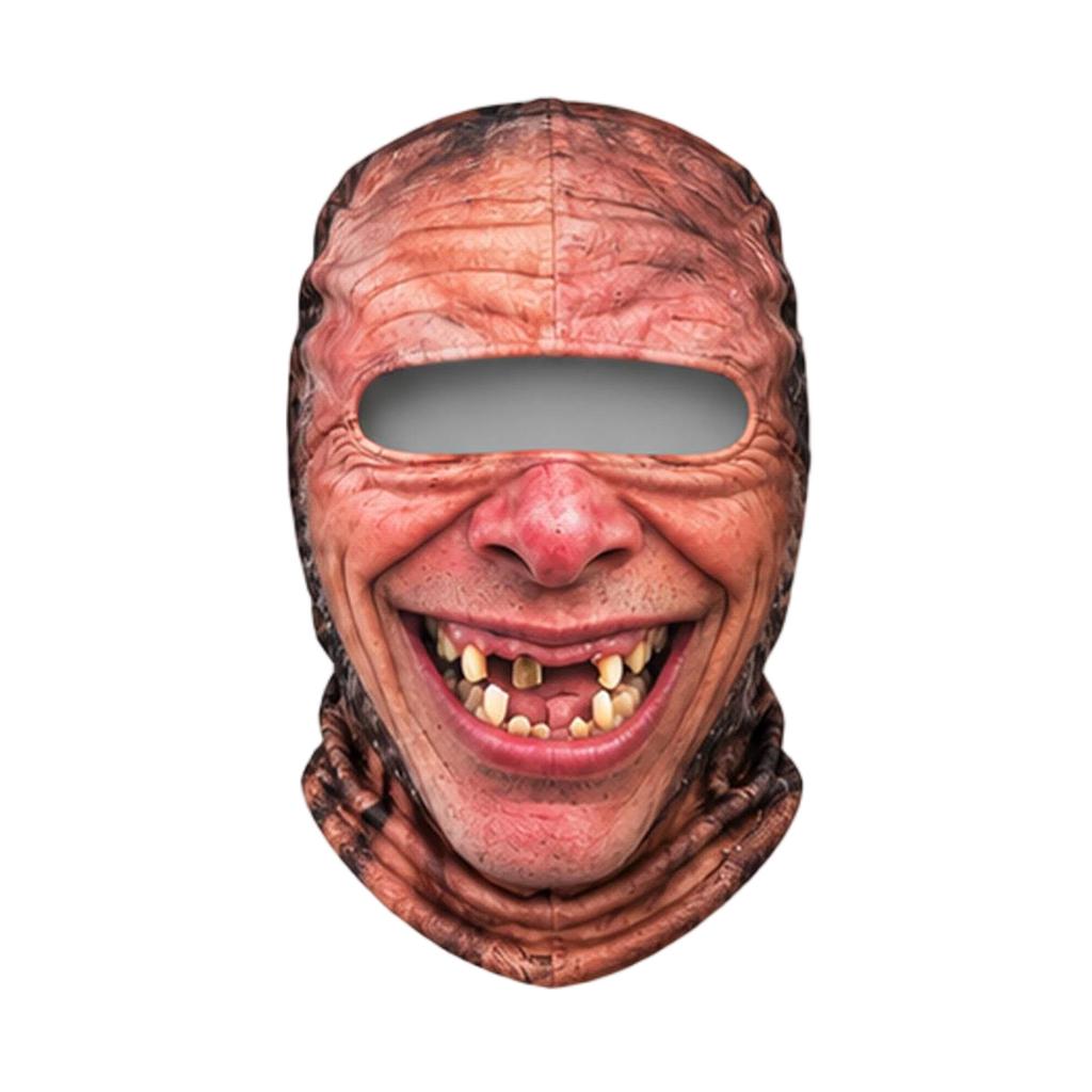 Novelty Old Man Ski, Funny Realistic 3D Full Face Print Winter Hat, Sunglasses Not Included