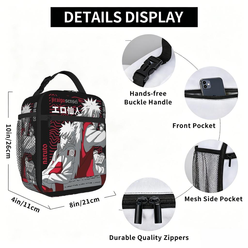 Naruto Anime Comic Insulated Lunch Bag Ice Pack Rice Bag  Bolsa Student Bento Lunch Handbag Insulation