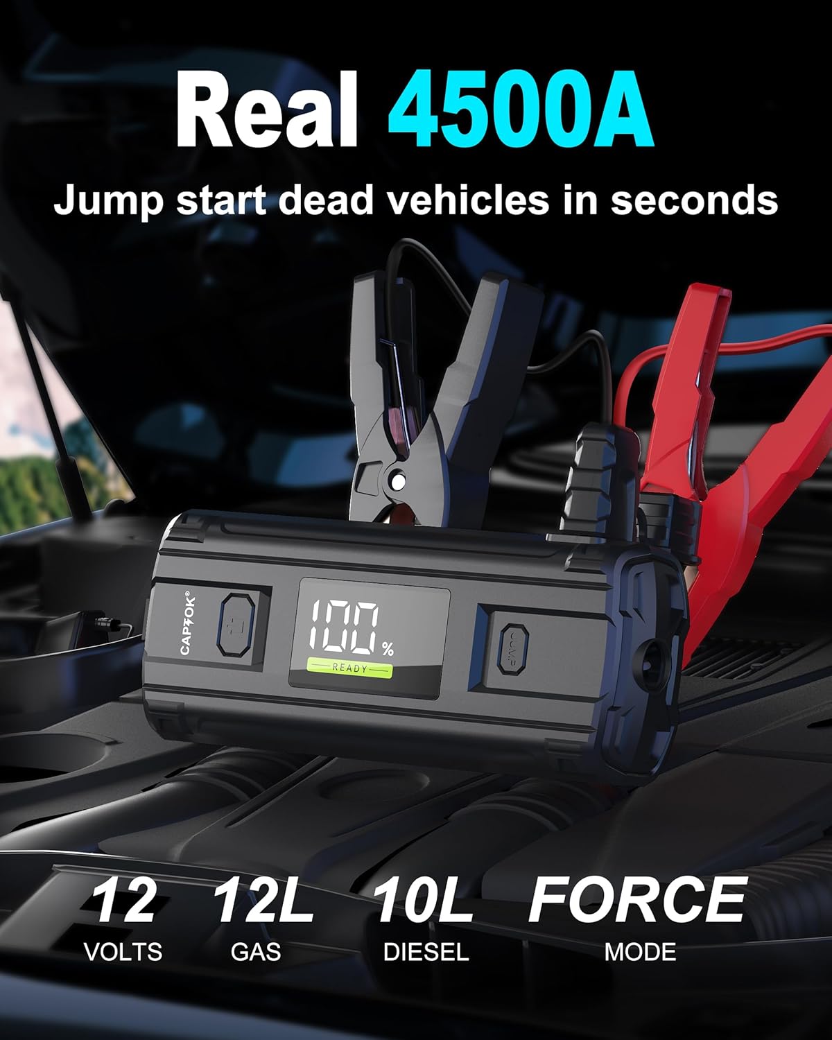 

Автомобільний пусковий пристрій 4500А 20000 мАг 12В Пускова коробка зі світлодіодним ліхтарем United States