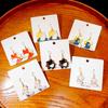 Little Animal Cute Cartoon Personality Earrings, Alloy Dripping Oil Creative Paint Earrings Women