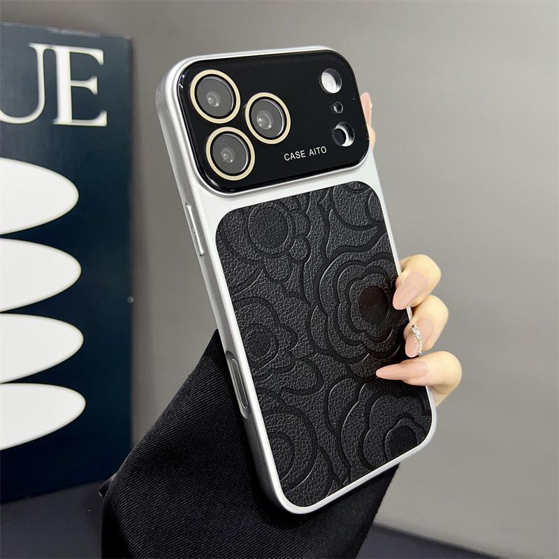 Elegant Camellia Full Coverage Phone Case for iPhone 14/15/16/17 Pro Max