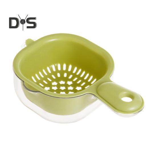 Drain Basket Colander Fruits Vegetables Strainer Dual-Layer Design Food-Grade BPA Free Kitchen Draining Basket with Handle