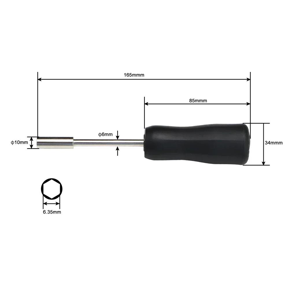 Fixed Value Torque Screwdriver 1/4inch 6.35mm Black Drive Spinner Handle Socket Driver Handle for Bike Repairing