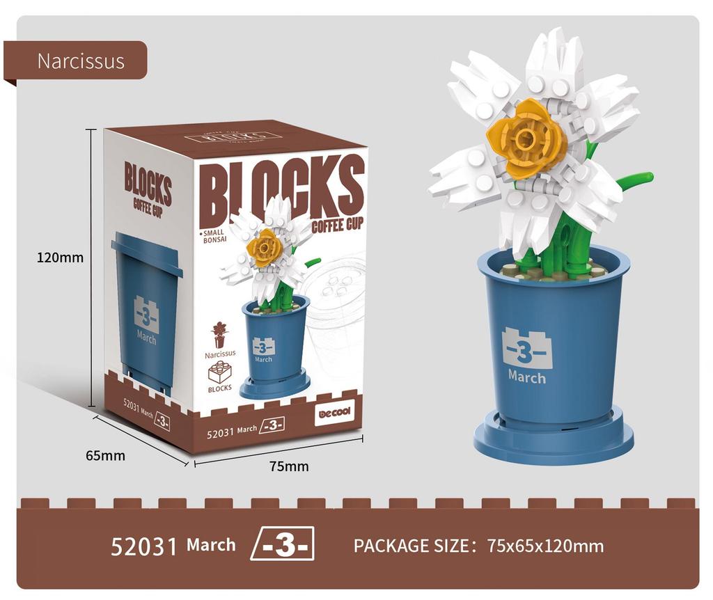 Diku Children's Coffee Cup Plant Building Blocks - Fun, Educational Toys & Ornaments