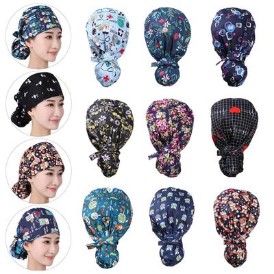 1 Stück Arbeitsmütze mit Knopf für lange Haare, verstellbare Arbeitsmütze, Zopfhalter, zum Binden zurück, Mützen für Damen & Herren, Unisex, OP-Mütze