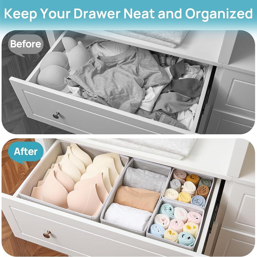 6pcs Fabric Underwear Storage Box Drawer Organizers For Closet Organization And Storage Of Socks Underwear Ties And More Cabinet