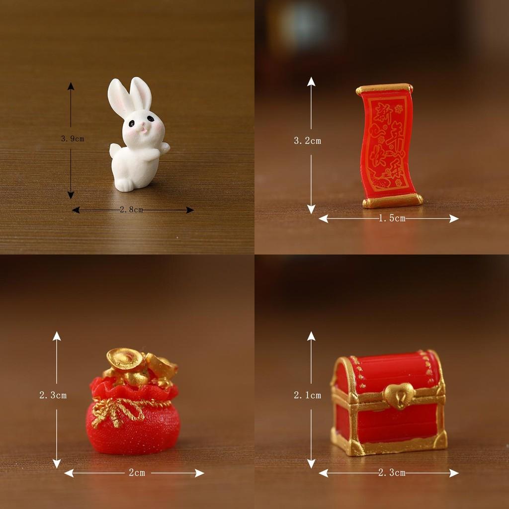 Charming Resin Bunny Ornament New Year Gift Cute Miniature Landscape Accessory