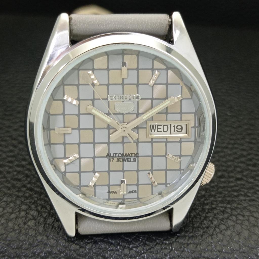 VINTAGE REFURBISHED SEIKO 5 AUTOMATIC JAPAN MENS GREY COLOR DIAL WATCH A440461-9 Sk-a440461-1
