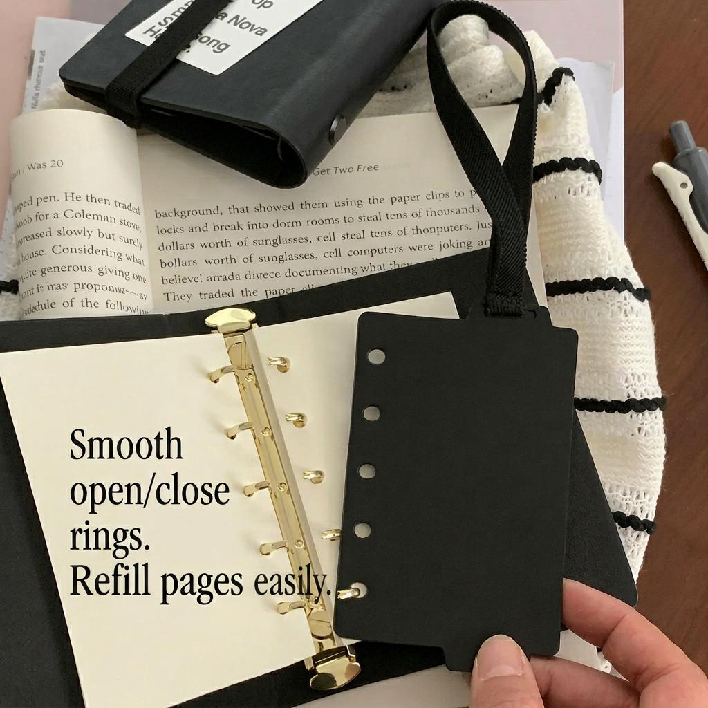 Pocket Daily Planner Pu Leather M5 Size Notebook Loose-Leaf Notebook Eye-Friendly Pu Leather Planner For Travel Recording Diy