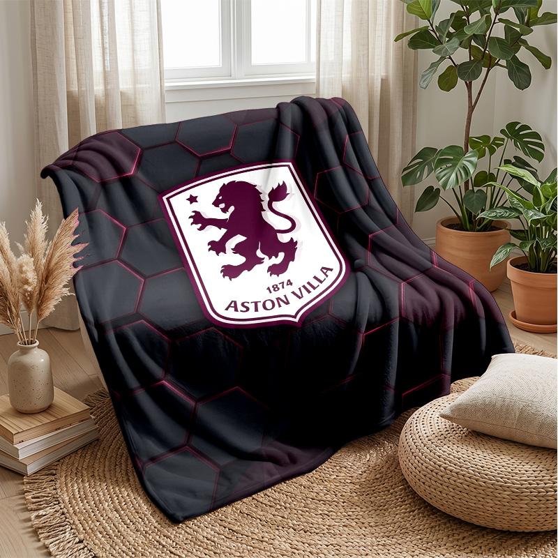 Aston Villa Football Soft Flannel Fleece Blanket Lightweight Cozy Warm Throw Blanket For Sofa Bed Home Decor